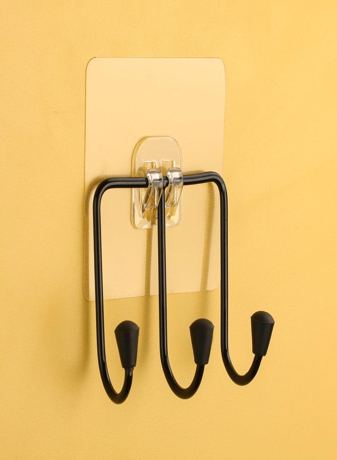 iSTAR Pack of 4 Adhesive Three Hooks for Wall Strong Heavy Duty Adhesive Hooks Magic Stiker for Wall Load Capacity 5 KG Each, 8x8 cmSize - Image 3